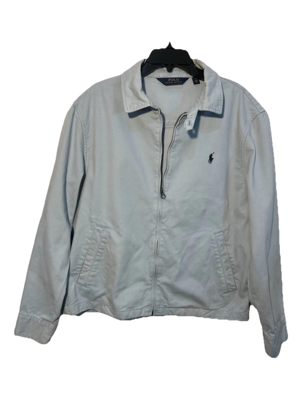 VINTAGE Ralph Lauren Men’s Full  Zip Denim Jeans Bomber Jacket L light Blue